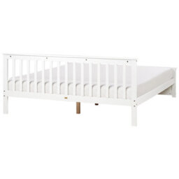 Beliani Bed Pine Wood Olendon 180 X 200 Cm (Eu Super King) White - thumbnail 5