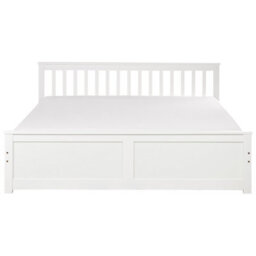 Beliani Bed Pine Wood Olendon 180 X 200 Cm (Eu Super King) White - thumbnail 4