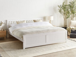 Beliani Bed Pine Wood Olendon 180 X 200 Cm (Eu Super King) White - thumbnail 2