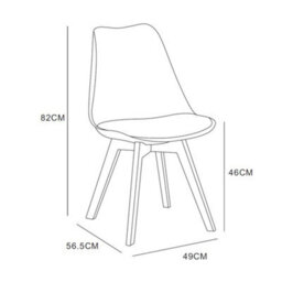 MCC Direct Set Of 2 Dining Chairs With Solid Wooden Legs And Seat Cushion Pad Orange - Eva By Mcc - thumbnail 6