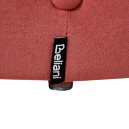 Beliani Round Tufted Coral Red Velvet Chesterfield Ottoman Pouffe, 40Cm. - thumbnail 6
