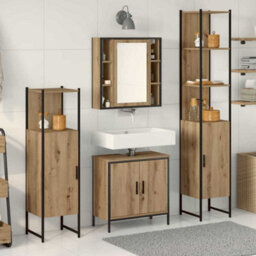 Berkfield 4 Piece Bathroom Furniture Set Artisan Oak Engineered Wood