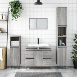 Berkfield Bathroom Cabinet Grey Sonoma 80X33X60 Cm Engineered Wood - thumbnail 1