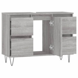 Berkfield Bathroom Cabinet Grey Sonoma 80X33X60 Cm Engineered Wood - thumbnail 5