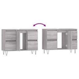 Berkfield Bathroom Cabinet Grey Sonoma 80X33X60 Cm Engineered Wood - thumbnail 8