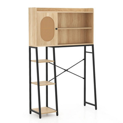 Over The Toilet Storage Cabinet Bathroom Organizer Shelves Natural - image 1