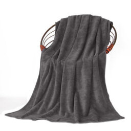 Oxford Homeware Reversible Throw Blanket Soft Warm & Sofa, Bed Fleece Throw, Grey (Super King 230X270Cm)