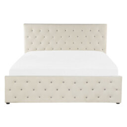 Beliani Ottoman Bed Velvet Amiens 140 X 200 Cm (Eu Double) Light Beige - thumbnail 7