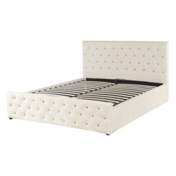 Beliani Ottoman Bed Velvet Amiens 140 X 200 Cm (Eu Double) Light Beige - thumbnail 4