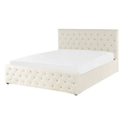 Beliani Ottoman Bed Velvet Amiens 140 X 200 Cm (Eu Double) Light Beige - thumbnail 6