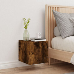 Walplus Tv Wall Cabinet With Led Lights Smoked Oak 30.5X35X30 Cm - thumbnail 5