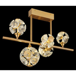 Luminosa Lighting Luminosa Virina Multi Arm Semi Flush Ceiling Lamp Gold Colors K9 Crystals Led 3000K - thumbnail 4
