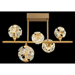 Luminosa Lighting Luminosa Virina Multi Arm Semi Flush Ceiling Lamp Gold Colors K9 Crystals Led 3000K - thumbnail 5