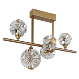 Luminosa Lighting Luminosa Virina Multi Arm Semi Flush Ceiling Lamp Gold Colors K9 Crystals Led 3000K - thumbnail 2