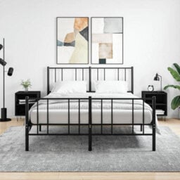 Berkfield Bedside Cabinets 2 Pcs Black 40X30X50 Cm Engineered Wood - thumbnail 1