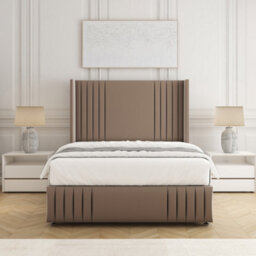 Bsspoke Peyton Divan Bed Set Mink Plush Velvet With 54Inch Headboard & Footboard 2 Drawers Footend & No Mattress In All Sizes - thumbnail 3