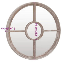 Berkfield Garden Mirror Sand 60X4 Cm Iron Round For Outdoor Use - thumbnail 6