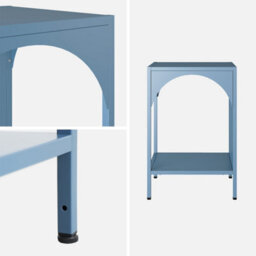 Sweeek - Set Of 2 Bedside Tables Industrial-Style Steel Grey Blue 35X35X52 Cm - Soho - thumbnail 6