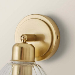 Valuelights Cheltenham Pair Of Brushed Gold Adjustable Wall Spotlights With Ribbed Shade And Bulbs - thumbnail 6