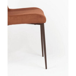 Evre Brown Freddie Dining Chairs Set Of 2, Upholstered, Corduroy, Stain-Resistant, Metal Frame, Non-Marking Foot Caps - 9 Colours - thumbnail 5
