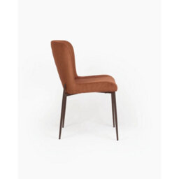 Evre Brown Freddie Dining Chairs Set Of 2, Upholstered, Corduroy, Stain-Resistant, Metal Frame, Non-Marking Foot Caps - 9 Colours - thumbnail 2