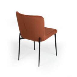 Evre Brown Freddie Dining Chairs Set Of 2, Upholstered, Corduroy, Stain-Resistant, Metal Frame, Non-Marking Foot Caps - 9 Colours - thumbnail 9