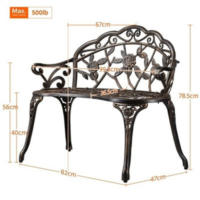 Outdoor Metal Garden Bench Patio Loveseat - image 1
