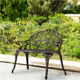 Outdoor Metal Garden Bench  Patio Loveseat - thumbnail 3