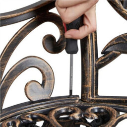 Outdoor Metal Garden Bench  Patio Loveseat - thumbnail 5