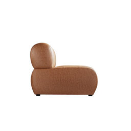 LPD Reese Accent Chair Tan Coloured Boucle Fabric With Black Wooden Legs - thumbnail 3