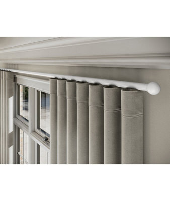 28mm Styleline  Gliding Curtain Pole Set With Ball End - White, 540Cm - image 1