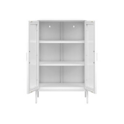 Wyld Haus Bramblewood White Matt Steel Cabinet With 2 Reeded Glass Doors And 3 Shelves 1015X650X360mm - thumbnail 4