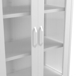Wyld Haus Bramblewood White Matt Steel Cabinet With 2 Reeded Glass Doors And 3 Shelves 1015X650X360mm - thumbnail 6