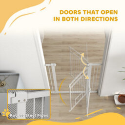 Pawhut Stair Gate With Cat Door, Adjustable Width, 76-104Cm And 106Cm Tall - thumbnail 7