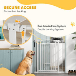 Pawhut Stair Gate With Cat Door, Adjustable Width, 76-104Cm And 106Cm Tall - thumbnail 6