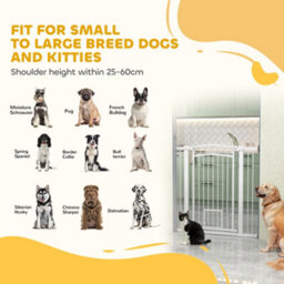 Pawhut Stair Gate With Cat Door, Adjustable Width, 76-104Cm And 106Cm Tall - thumbnail 9