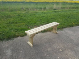 Arbor Garden Solutions Hollies Wooden Bench, Outdoor Garden Fence Seat(8Ft, Natural Finish) - thumbnail 5