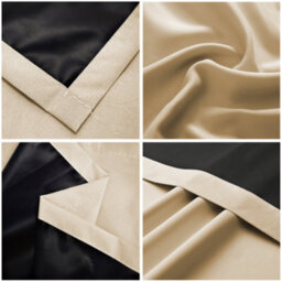 Happy Homewares Beige Eyelet Total Blackout Thermal Curtains - 46 X 63 Inch Drop - 2 Panel - thumbnail 2