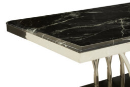 Orsina Intricate Black Marble And Silver Coffee Table, Decorative Accent Table, Silver Finish Lounge Table - thumbnail 5
