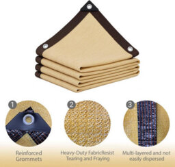 Yellow 3Mx4M Shade Sail 80% Uv Protection - thumbnail 2