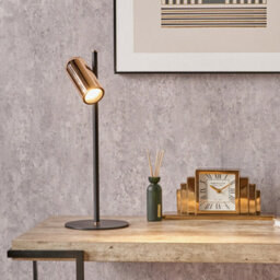 Pacific Lifestyle Black And Rose Gold Metal Led Table Lamp