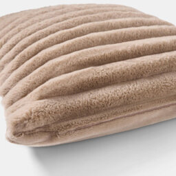 Ohs 2 X Faux Fur Thick Rib Cushion Covers - Mink - thumbnail 5