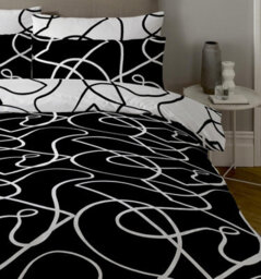 Copenhagen Home Pablo Reversible King Size Duvet Cover Set With Pillowcases - Monochrome - thumbnail 2