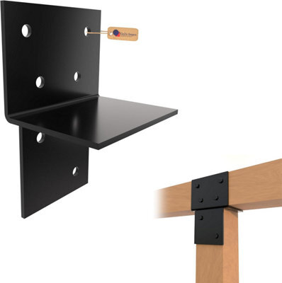 Gezu Impex Pergola Floor Bracket Black - Fence Post Corner Bolt Down Bracket - 71X71mm (Pack Of 8) - image 1