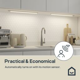 GoodHome Menezes White Silver Effect Mains-Powered Led Neutral White Under Cabinet Light Ip20 (L)585mm (W)42mm - thumbnail 6