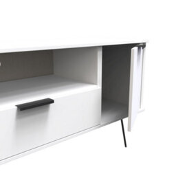 Fuji 2 Door 1 Drawer Wide Tv Unit In White Matt (Ready Assembled) - thumbnail 5