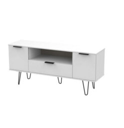 Fuji 2 Door 1 Drawer Wide Tv Unit In White Matt (Ready Assembled) - thumbnail 7