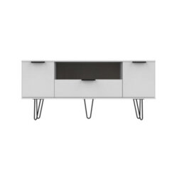 Fuji 2 Door 1 Drawer Wide Tv Unit In White Matt (Ready Assembled) - thumbnail 6