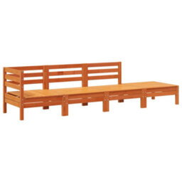 Berkfield Durable Garden Sofa 4-Seater Wax Brown Solid Wood Pine