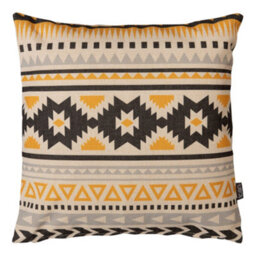 icon Indoor And Outdoor Aztec Print Waterproof Filled Cushion Ochre Yellow - thumbnail 1